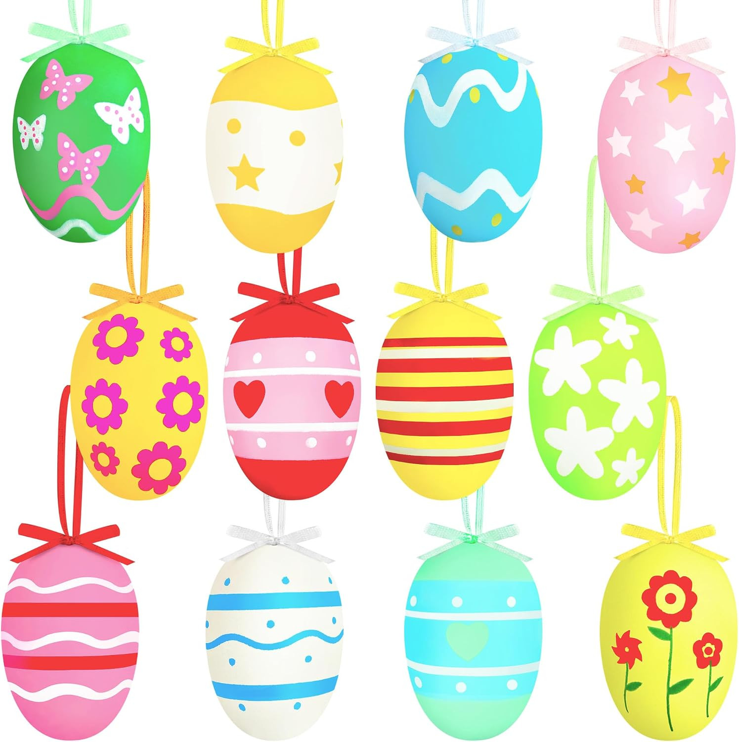 Easter Tree Decorations,Hanging Easter Egg Ornaments for Tree Decorations Indoor