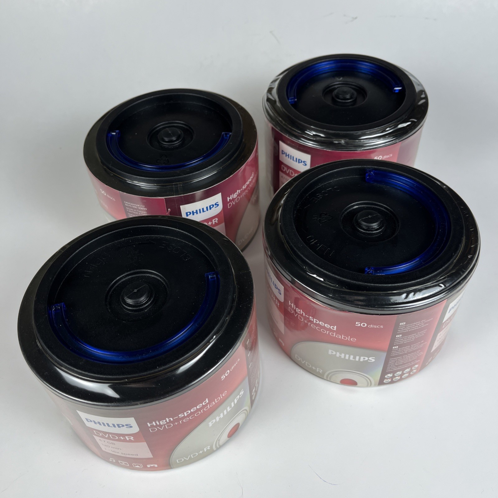 200 PHILIPS Blank 16X DVD+R Plus R Logo Branded 4.7GB Disc Spindle with Handle
