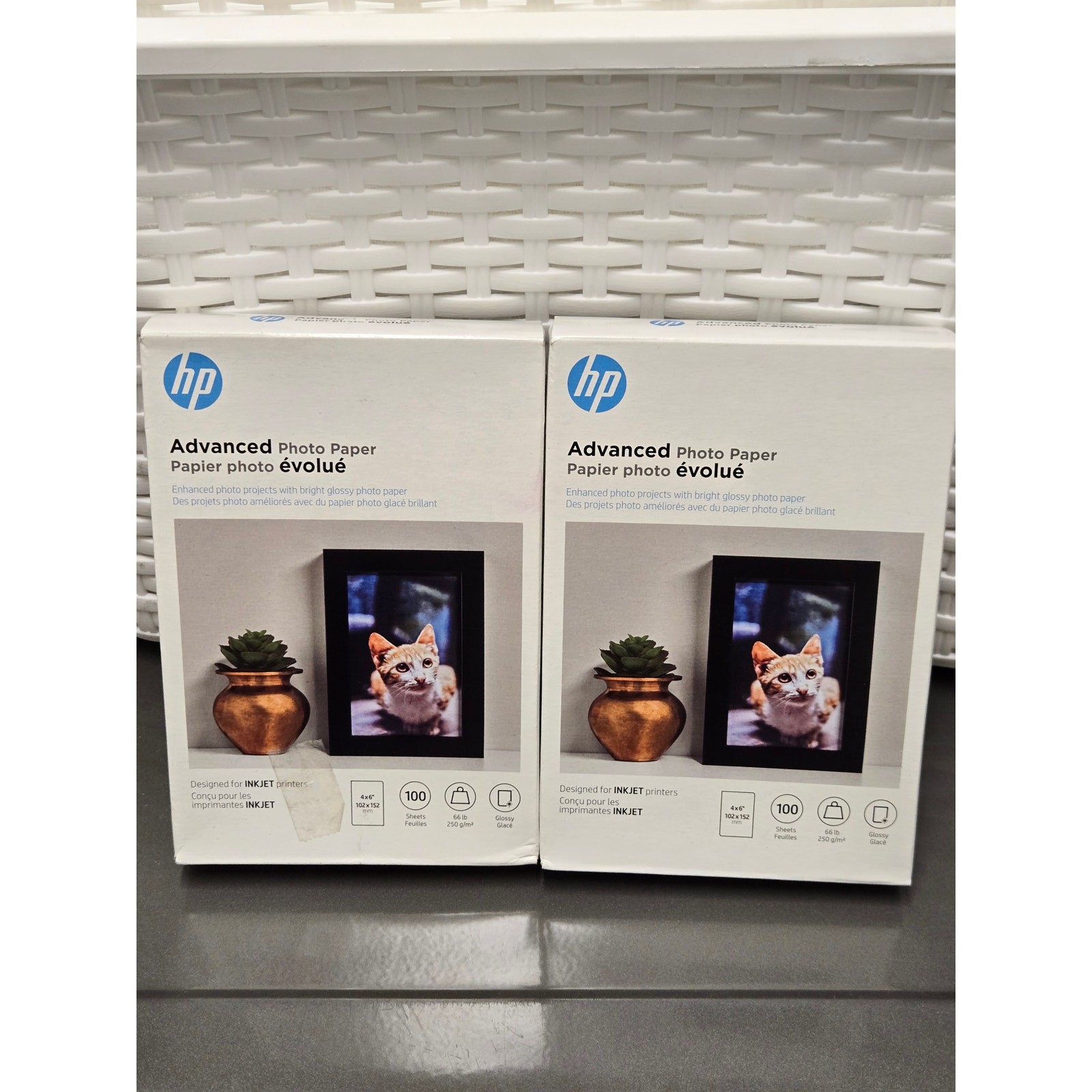 HP Advanced Photo Paper 4x6 Glossy 100 Sheets Q6638A Lot of 2
