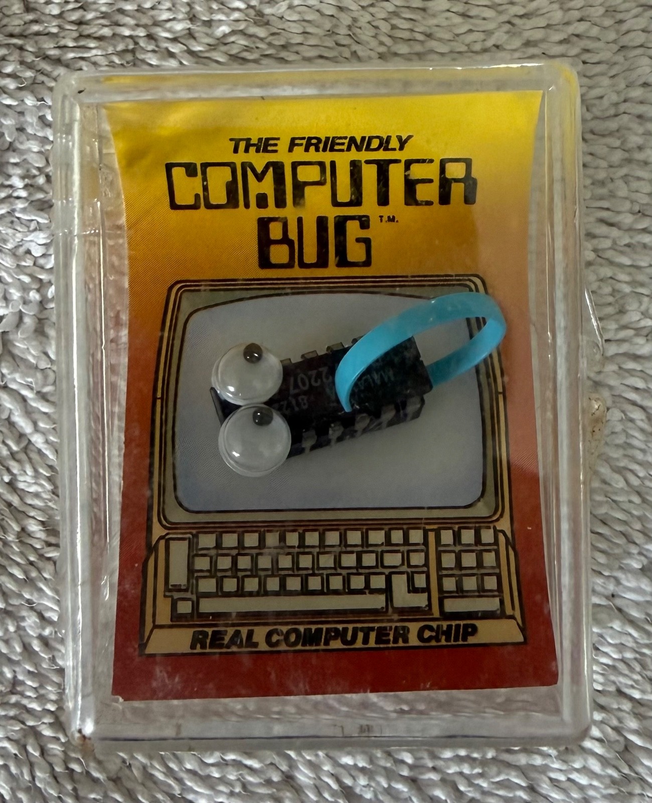 Vintage 1980’s The Friendly Computer Bug Computer Chip - Blue