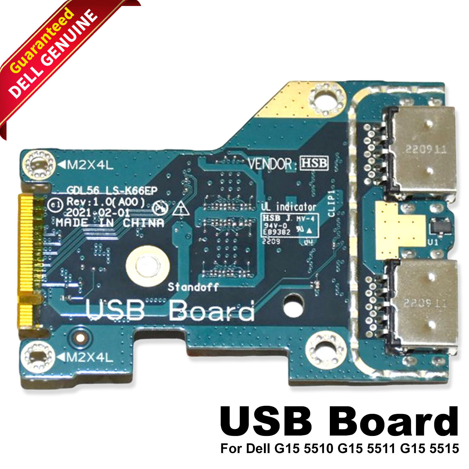 Lot 10 Dell G Series G15 5511 5515 2-Port I/O Circuit USB Board LS-K66EP RY7G0