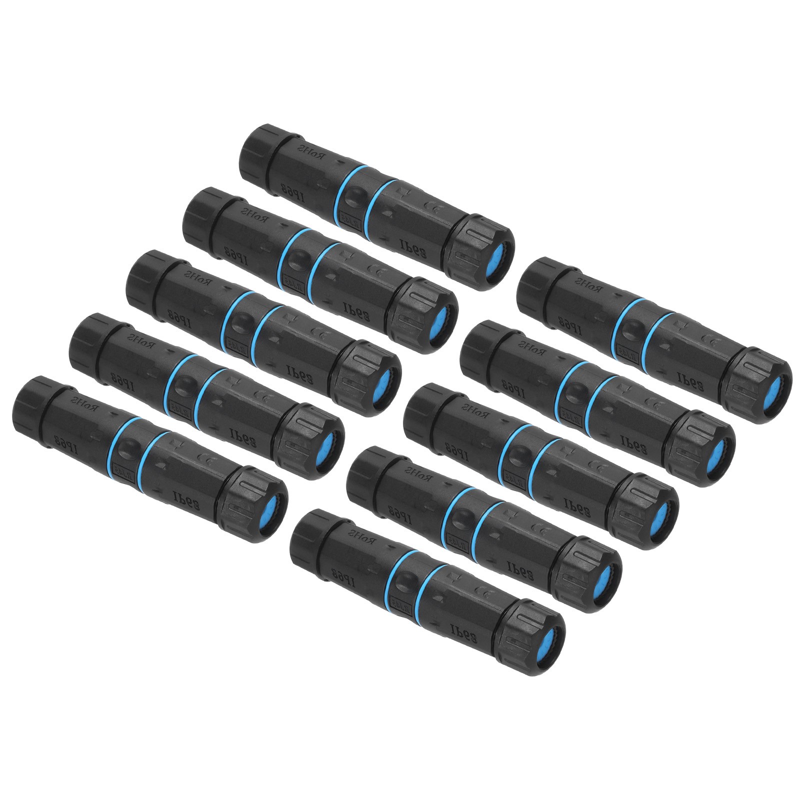 10Pcs Waterproof RJ45 Coupler Dual Head IP68 Ethernet LAN Cable Connector