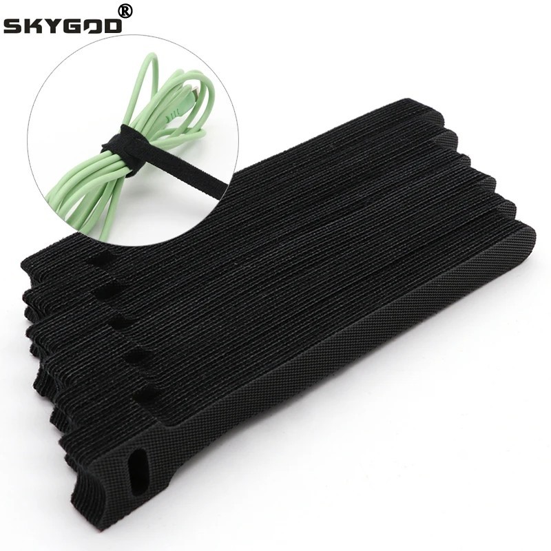 50-100pcs Cable Straps Wire Cord Hook Loop Ties Reusable Fastening Organizer Lot
