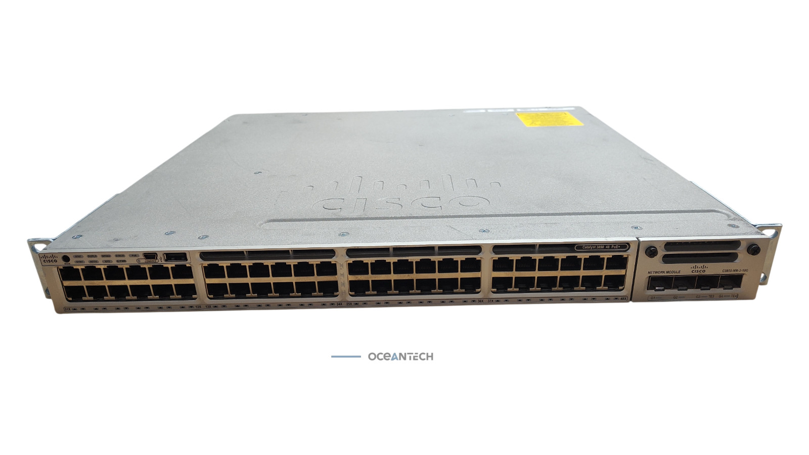 Cisco Network Switch WS-C3850-48F-S V04 with PSU and C3850-NM-2-10G V01