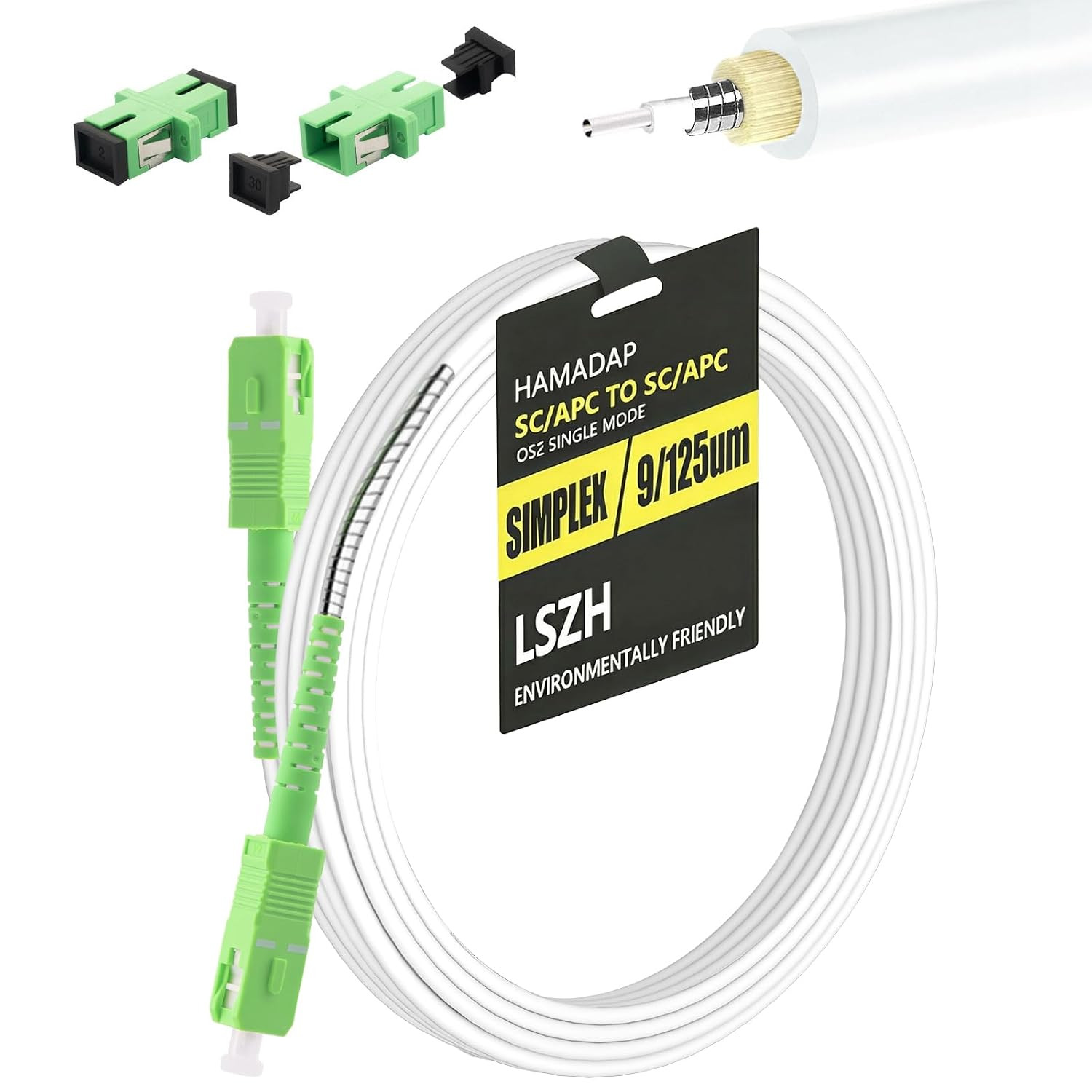 30FT Armored SC/APC to SC/APC Fiber Optic Internet Cable