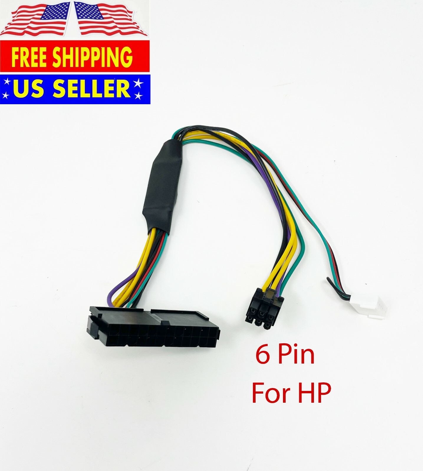 24 to 6 Pin Power Supply Adapter Cable for HP Elite 8100 8200 8300 & Z220 Z240