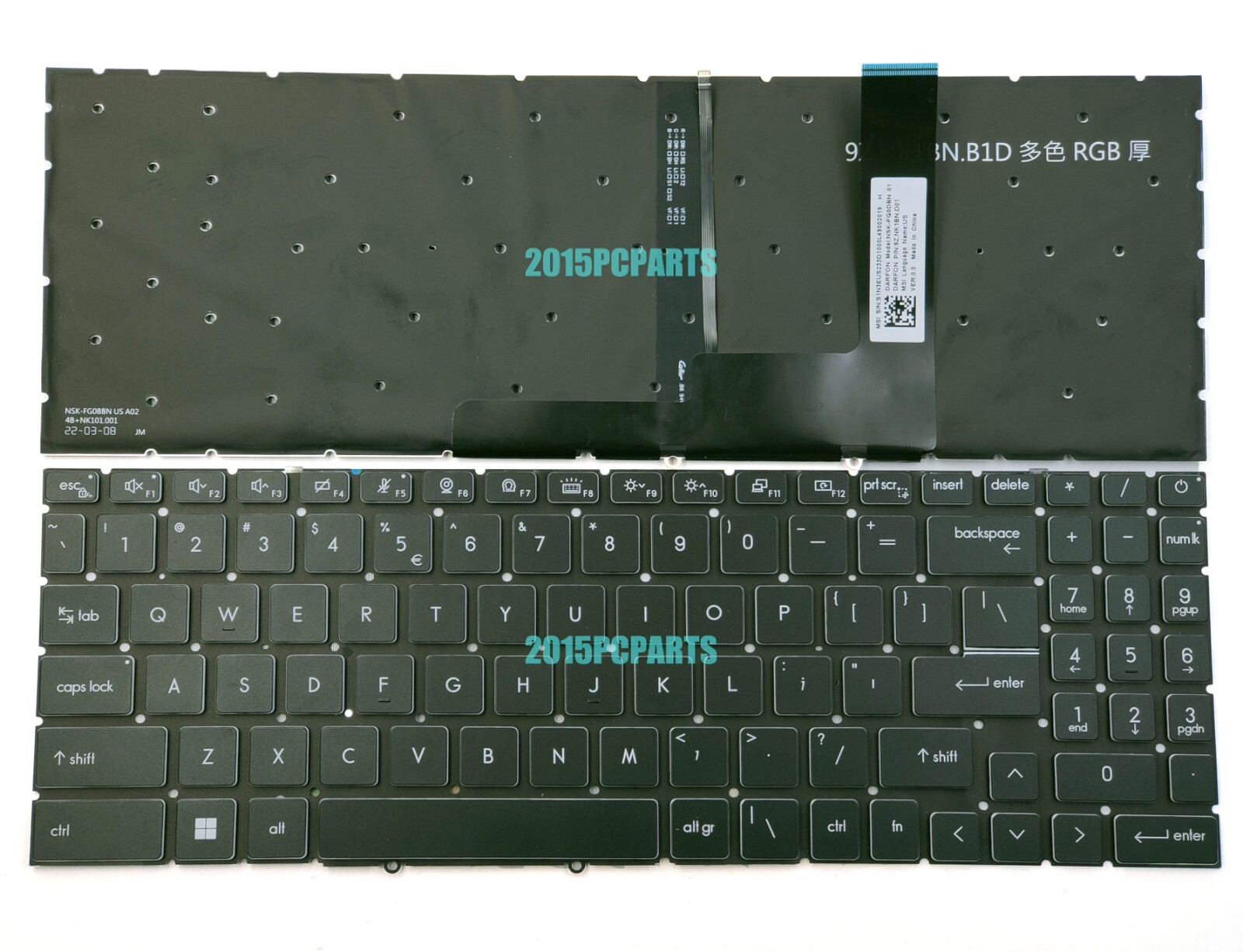 New MSI Pulse GL66 12UCK Pulse GL76 11UCK 11UDK 11UGK keyboard RGB backlit US