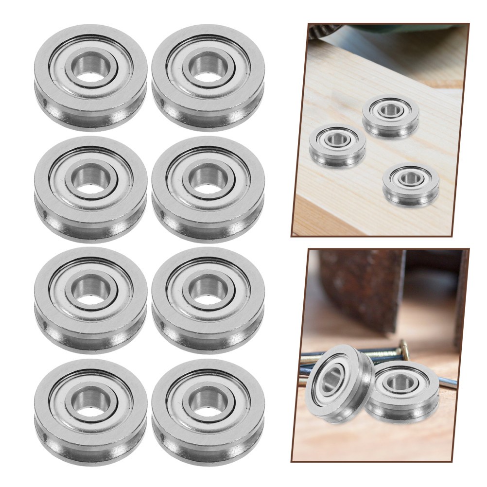 10 Pcs Printer Metal Pulleys Cushion Wheel Bearing Set Replacement Linear Shaft