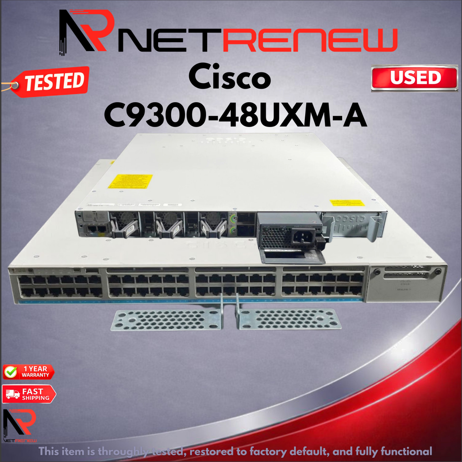 Cisco C9300-48UXM-A 48 Port UPoE Network Switch