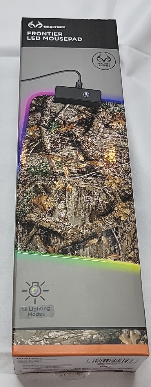 Realtree Gaming Mouse Pad 13 LED Light Modes Anti Slip Base 12.5"x9" Mousepad