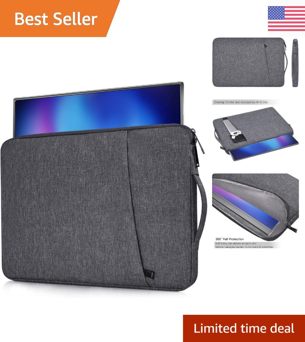 Slim Water-Resistant Carrying Case for 16.1 Inch Monitors - Stylish Accessory
