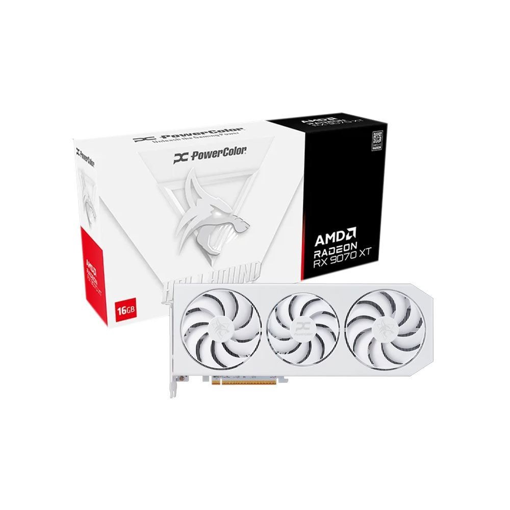 PowerColor AMD Hellhound Radeon RX 9070 XT Spectral White 16 GB GDDR6 PCIe 5.0