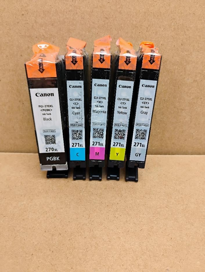 5 New Genuine Canon 270XL Black 271XL Color Ink Cartridges