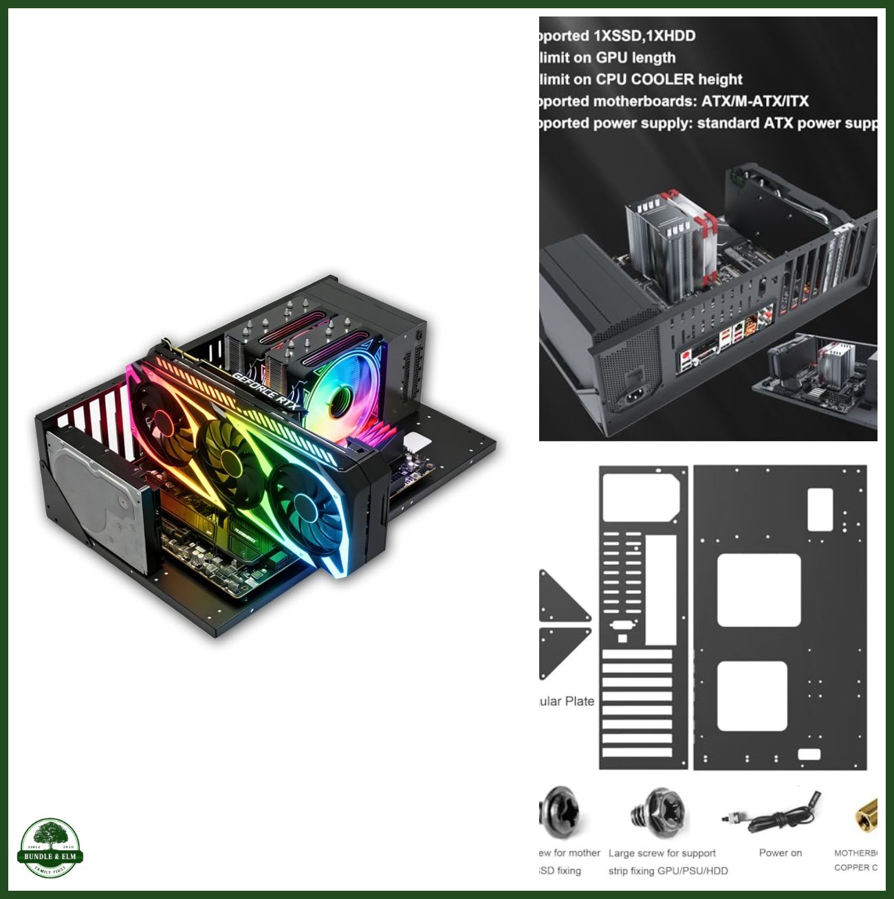 TGDGAMER Open Chassis DIY Gaming PC Test Bench, ATX/M-ATX/ITX, Wide Cooling