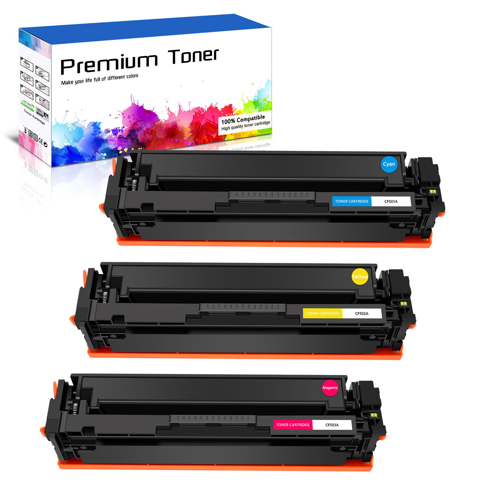 3PK CYM CF501A-503A 202A Toner Set for HP Color LaserJet Pro MFP M281fdn M281dw