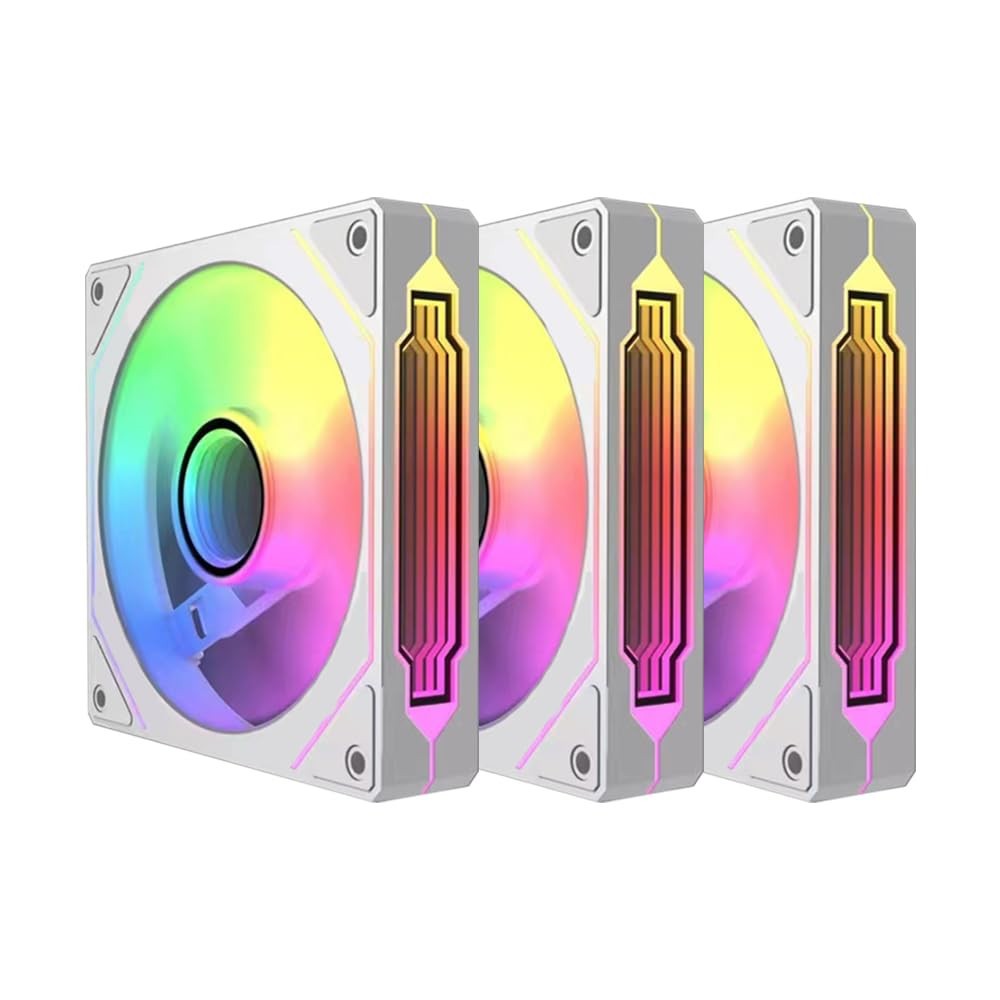 3pc 120mm ARGB Case Fans Infinity Mirror RGB Light Effect 5V 3PIN 800~1800RPM