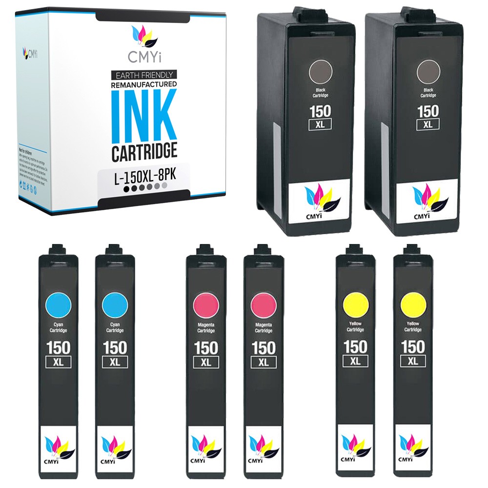 8-Pack Replacement 150XL Ink Cartridge for Lexmark Pro715 Pro915 S310 S315 S415
