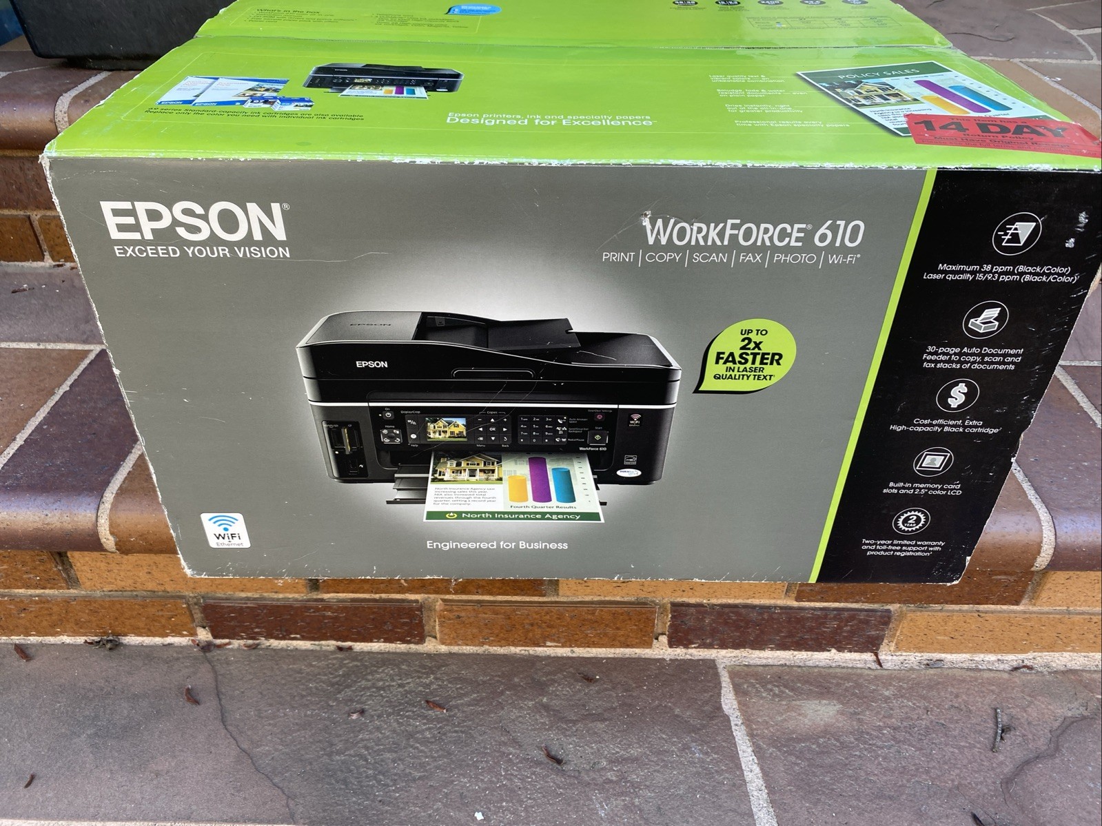 Epson Workforce 610 Printer, Print, Copy,  Scan, Fax, Photo, Wi-fi NEW IN BOX