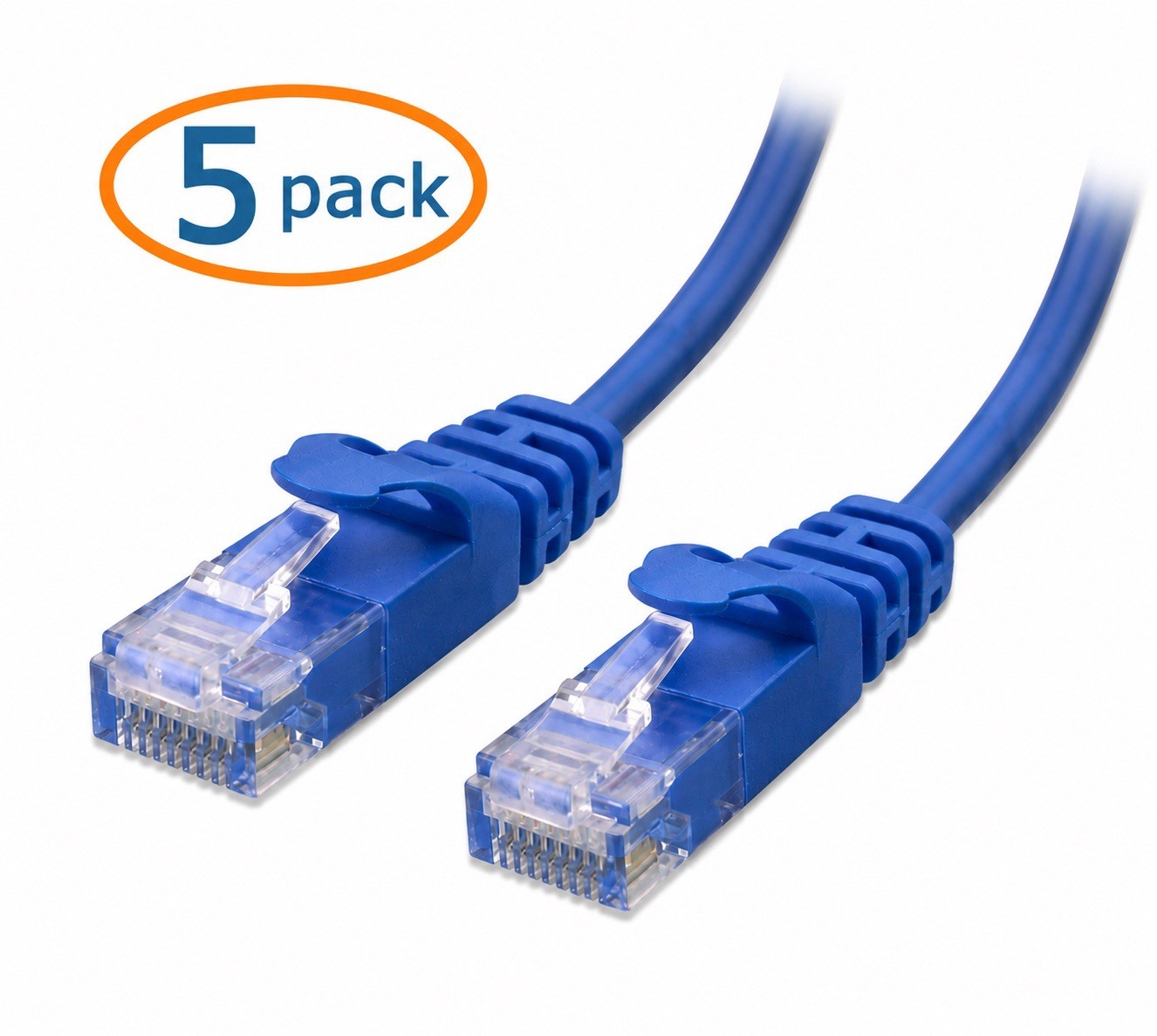 Cable Matters Cat6 Ethernet Cable 5 Pack 10FT Blue UTP Gigabit Patch Cables