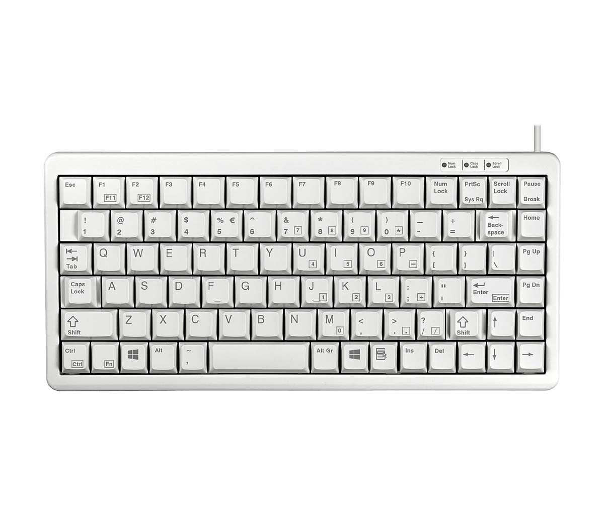 CHERRY Ultraslim G84-4100 Compact Keyboard, 86-KEY USB & PS/2 MECH. - Light Gray