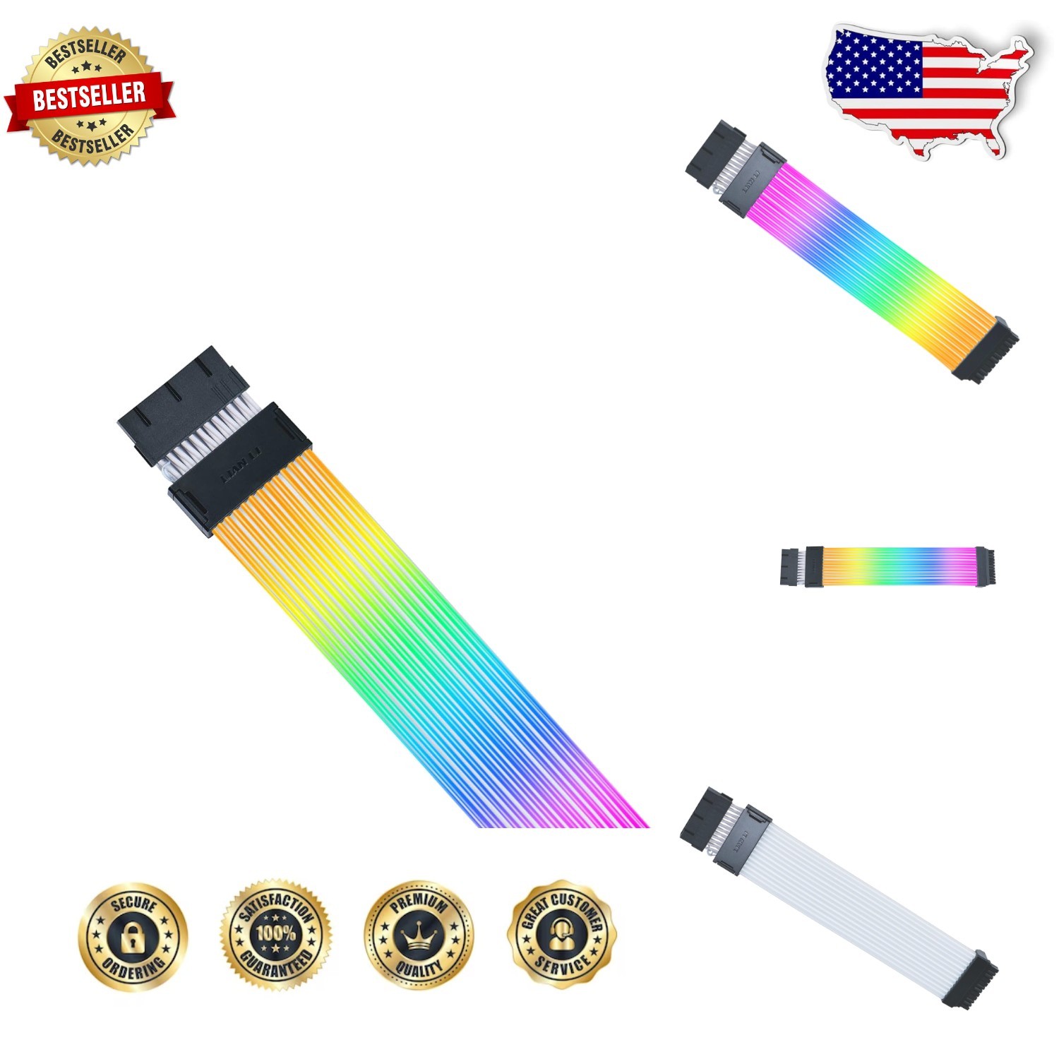 Strimer Wireless 24-Pin ATX PSU RGB Cable | 12 Light Guides, Wireless Control