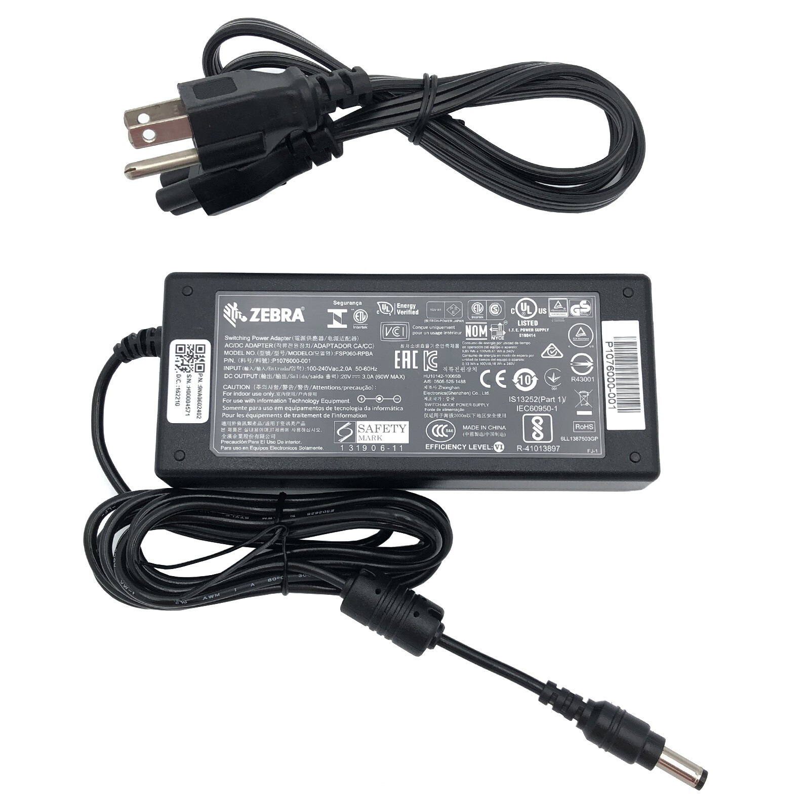 Original Zebra AC Adapter 60W For Zebra LP2824 LP2844-Z LP3844-Z Label Printer
