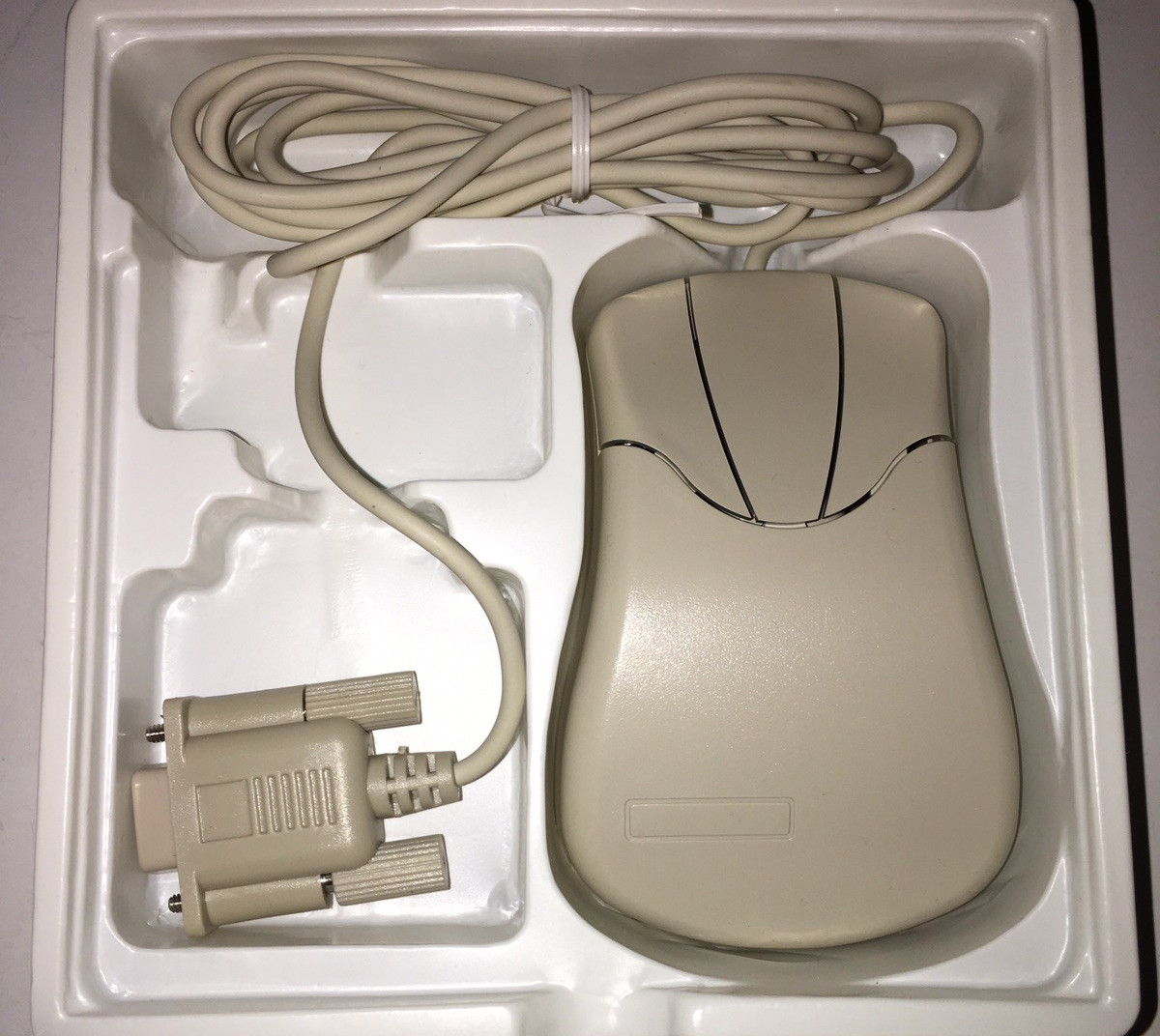 Brand new vintage Key Tronic 3 button mouse with serial cable in box