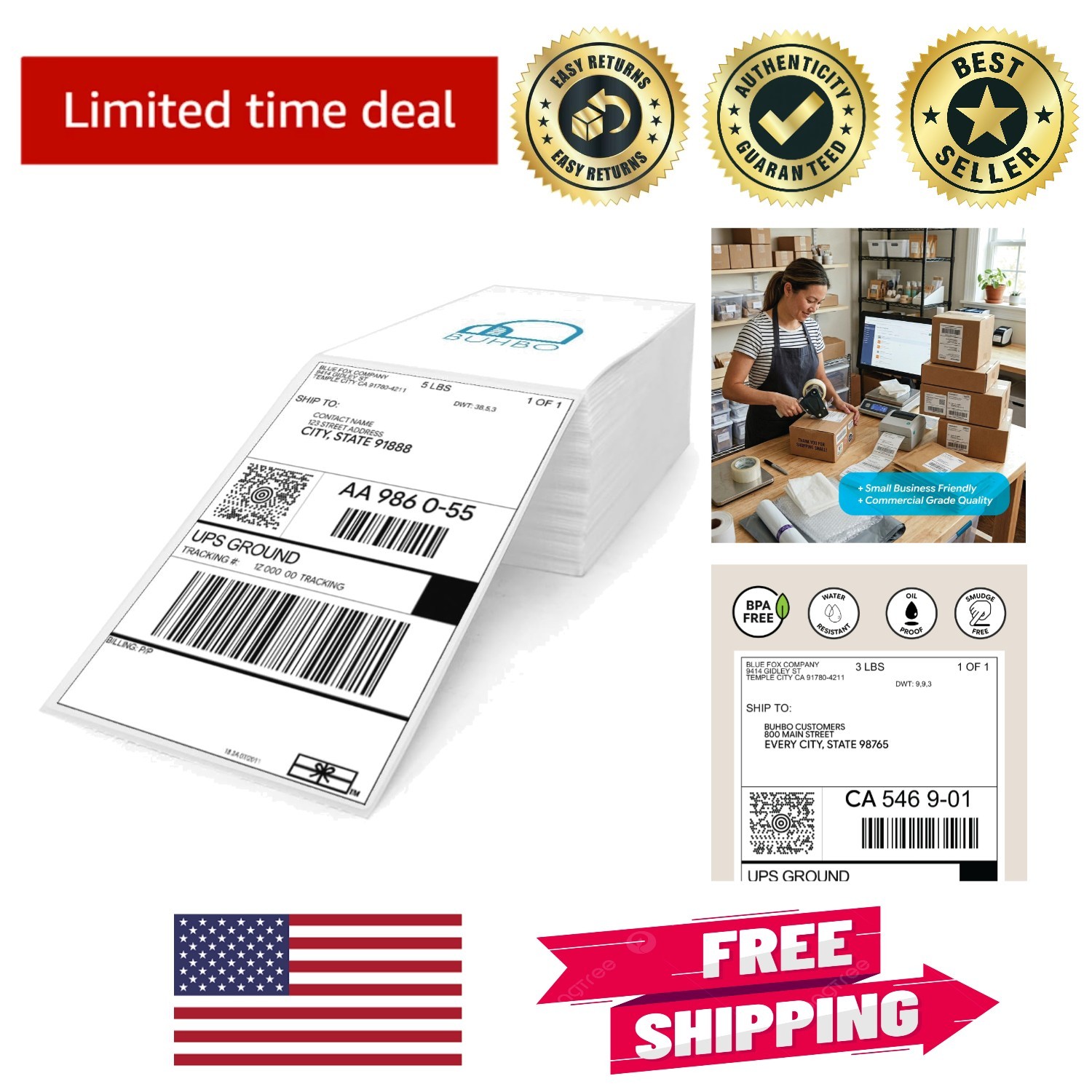 Cost-Effective 4x6 Direct Thermal Labels - 500 Eco-Friendly Shipping Solutions