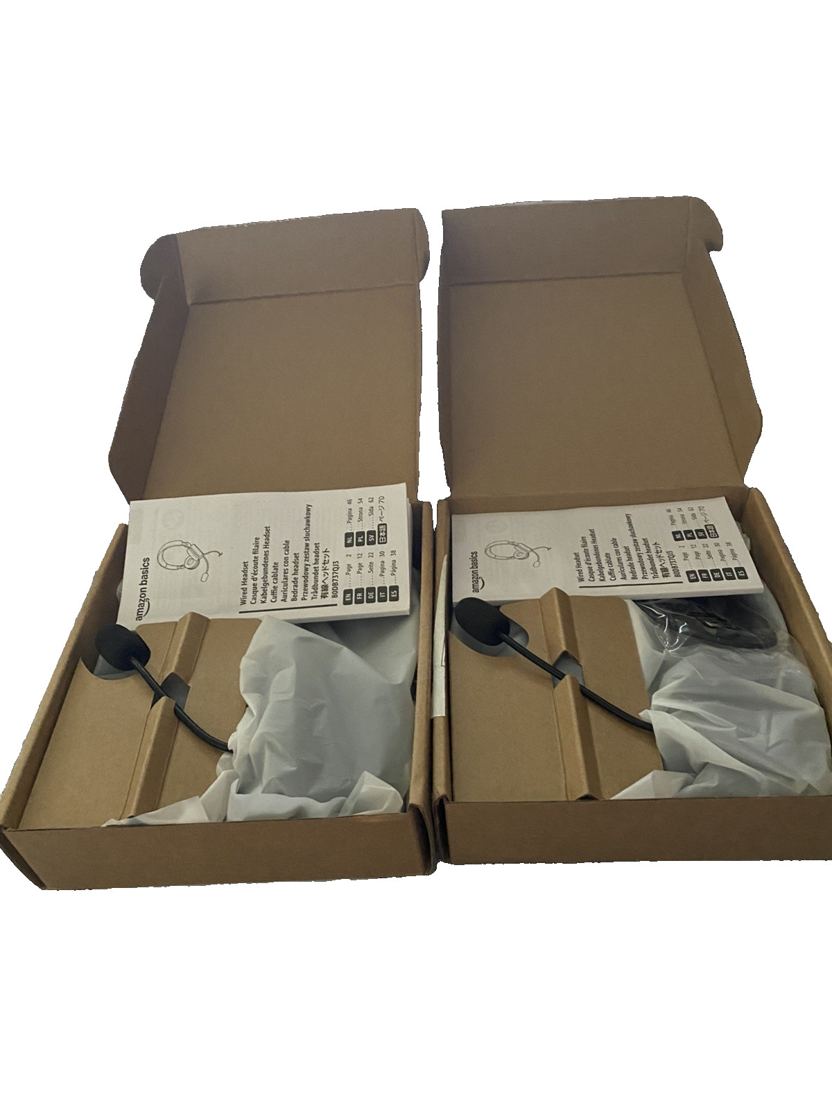 Amazon Basics On Ear Wired Computer Headset with Adjustable Microphone x 2
