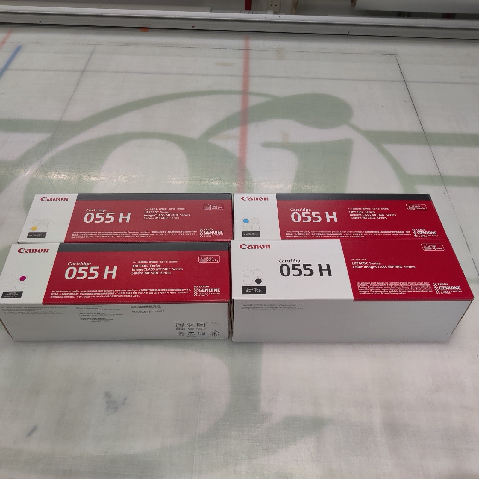 Canon 055H High Capacity Toner Cartridge Set 4 Pack Black Cyan Magenta Yellow