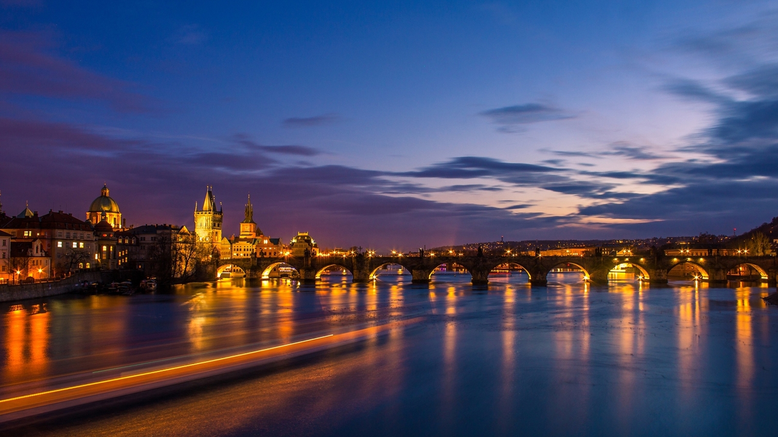 Landscape architecture bridge river prague czech Custom Gaming Mat Desk