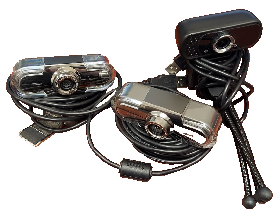 Lot of 3 Webcams PA452 Pro / PA452 / N5 Full HD Webcam USB TESTED