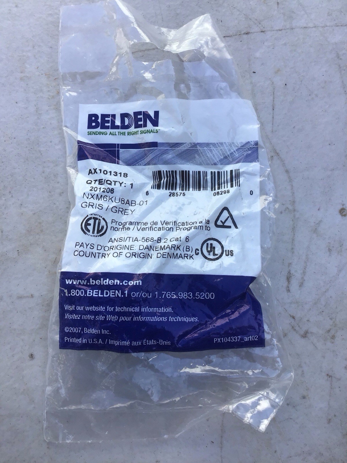 Brand New Belden AX101318 Cat. 6 Grey - 