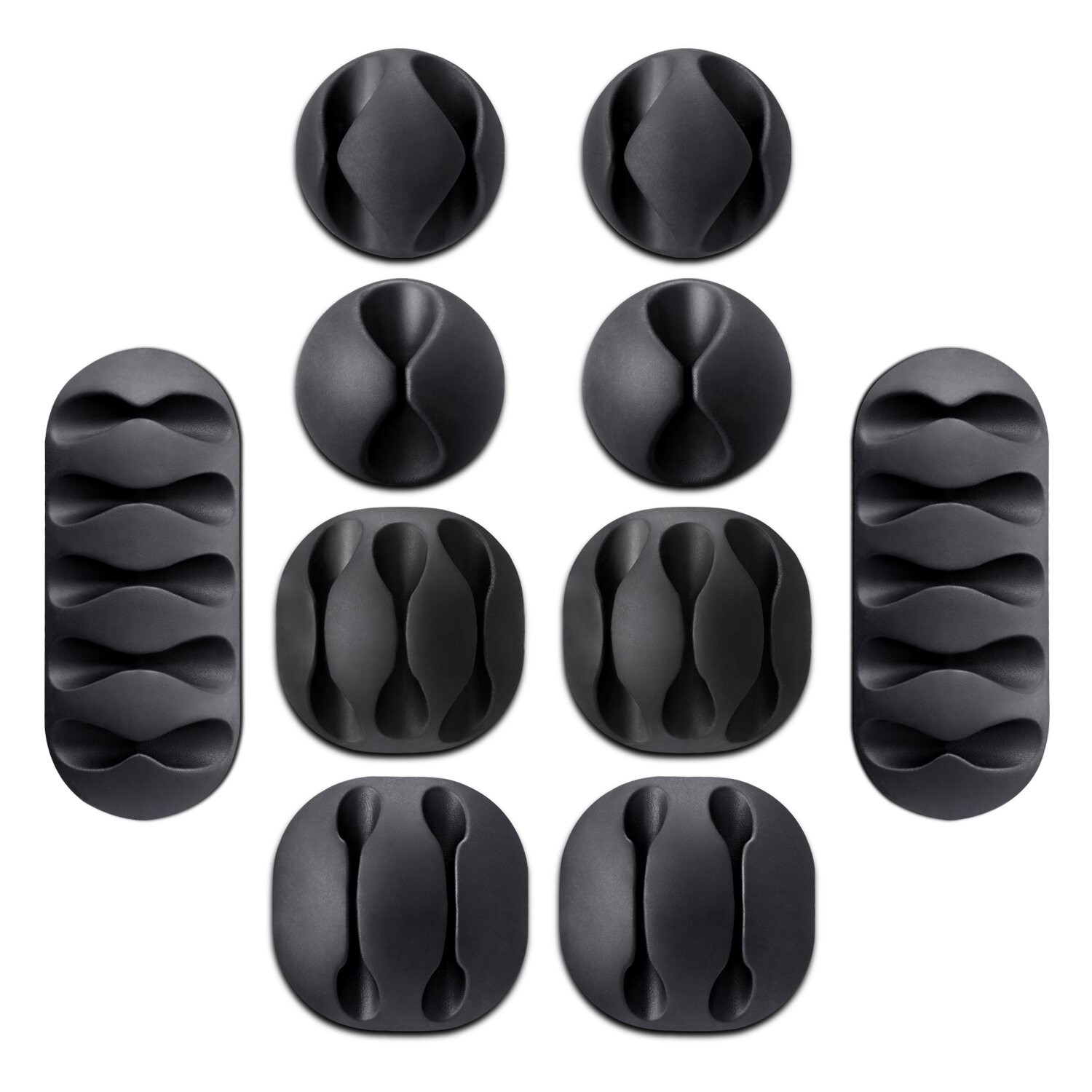 10-Pack Self Adhesive Cable Clips Desk Cord Organizer Charger Wire Holder Set