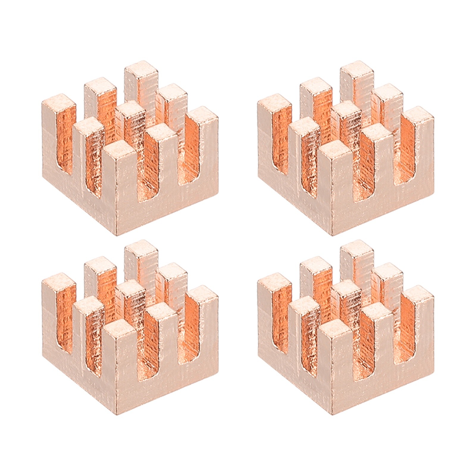 4 Pcs Copper Heatsink 8x8x6mm, Heat Sink Cooler Radiator for Raspberry Pi