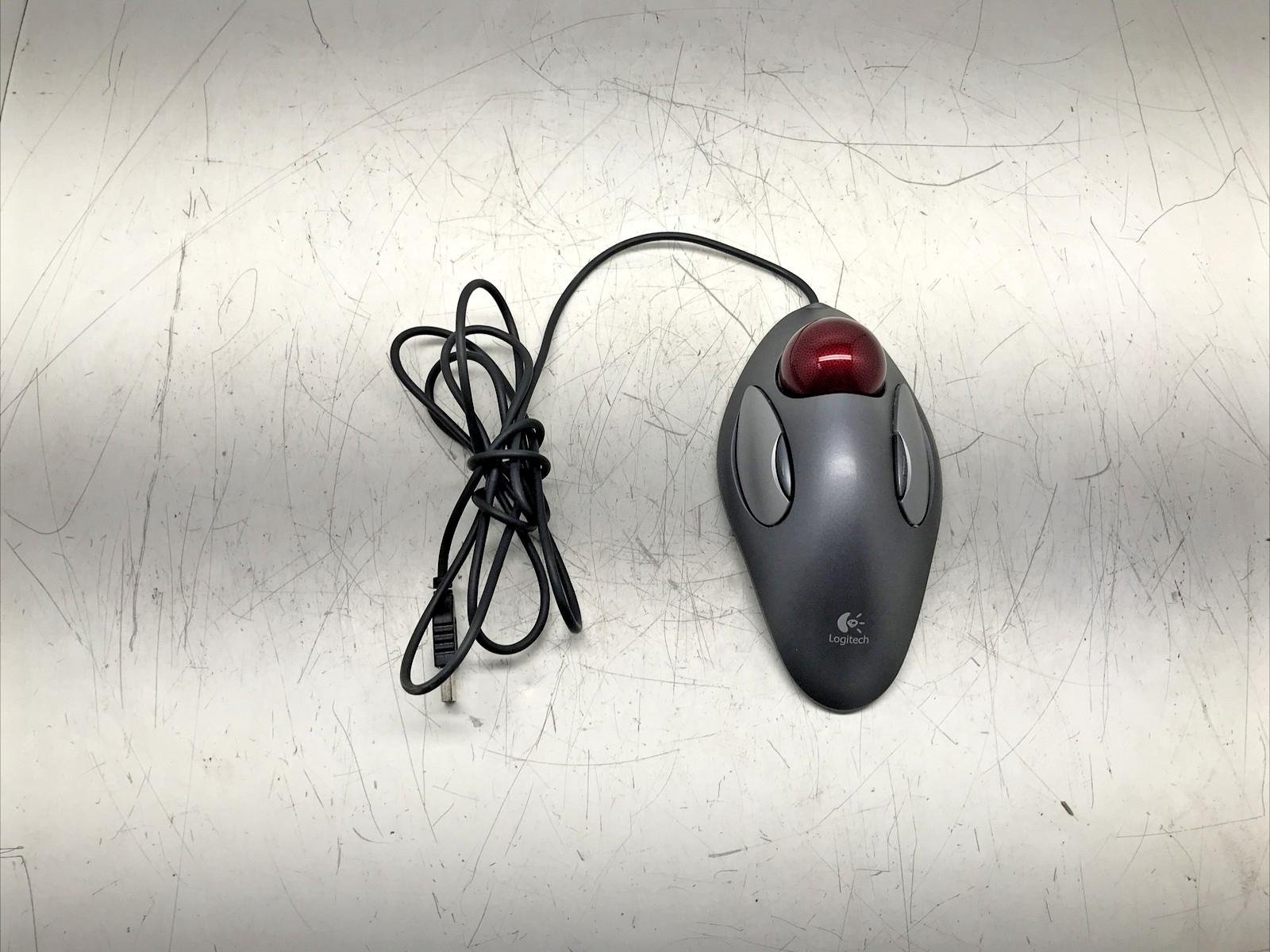 Logitech Trackman Marble Mouse T-BC21 USB Wired PC Trackball 810-000767 EUC