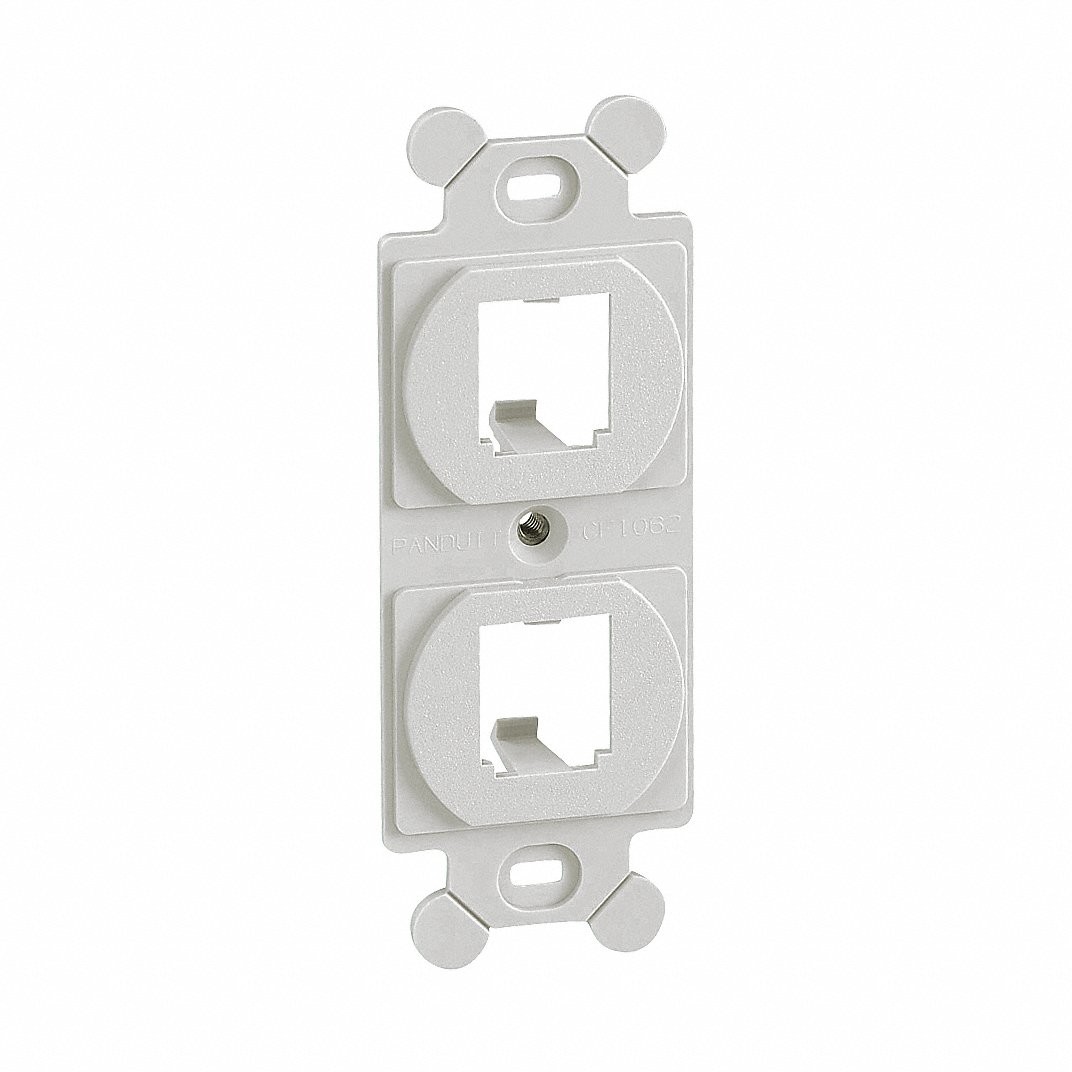 (2-PACK) PANDUIT 106 Module Frame Duplex/Mini Com, Off White, 2 Ports, CF1062IWY