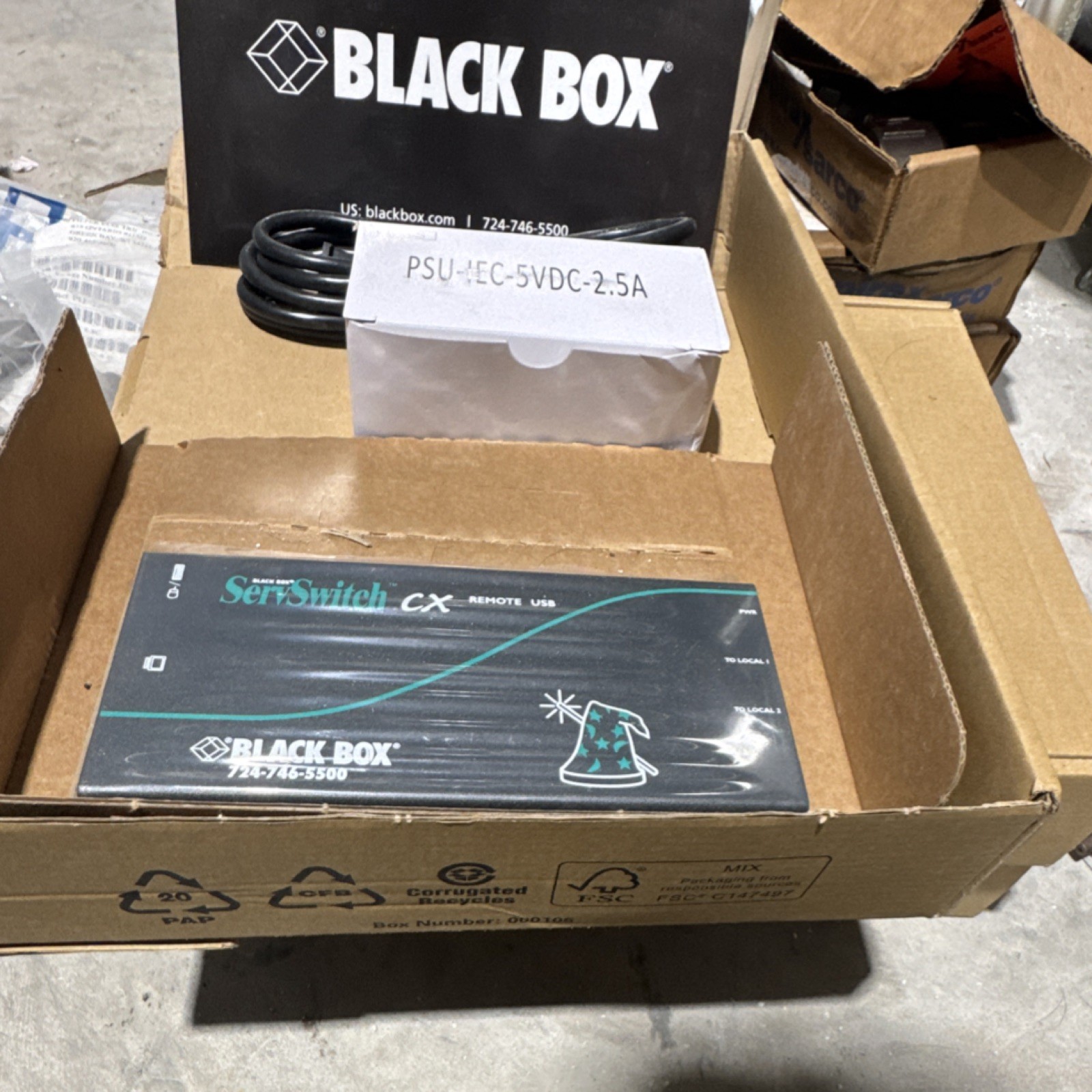 Black Box ServSwitch CX Remote USB KVM Switch Box USB VGA Black.     3 available