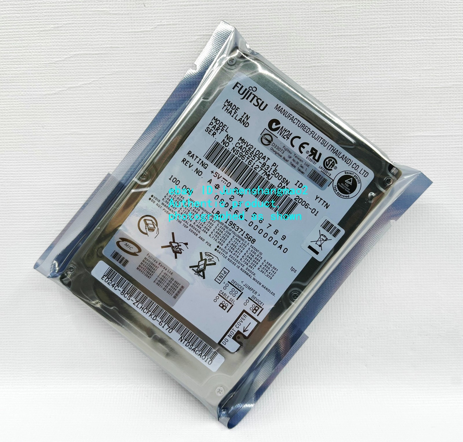 Fujitsu 100GB 5400RPM MHV2100AT IDE 2,5-Zoll Notebook-Festplatte