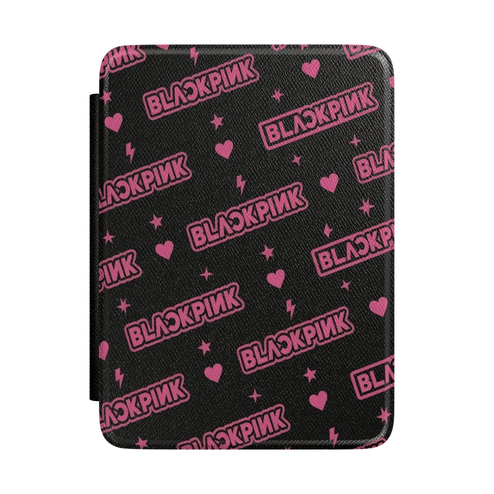 BLACK and PINK logo pattern Kindle Case pink hearts, star print