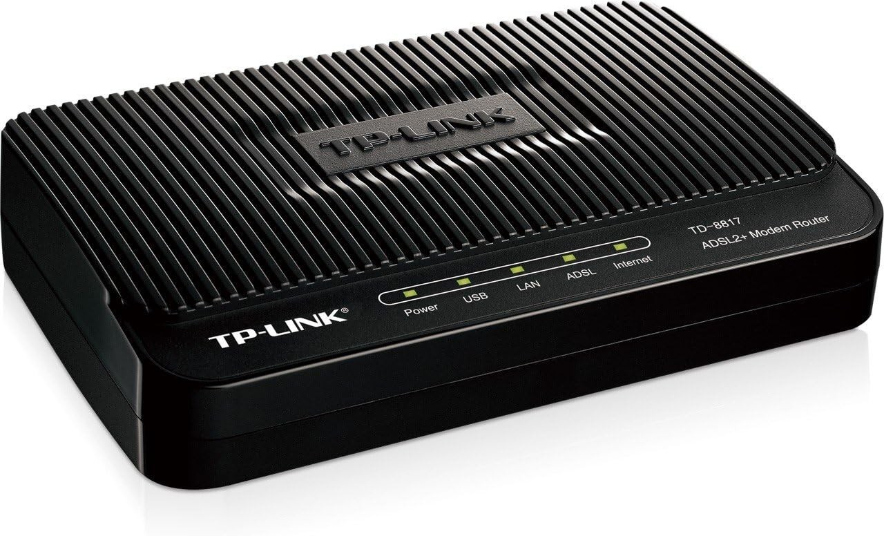TP-LINK TD-8817 ADSL2+ Modem, 1 RJ45, 1 USB Port, Bridge Mode, NAT Router, Annex