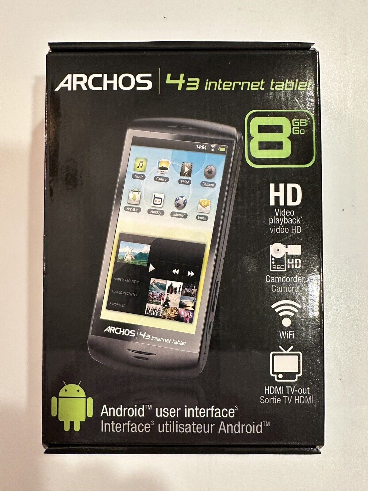 Archos Internet Tablet 43 8GB, Wi-Fi, 4.3in - Black