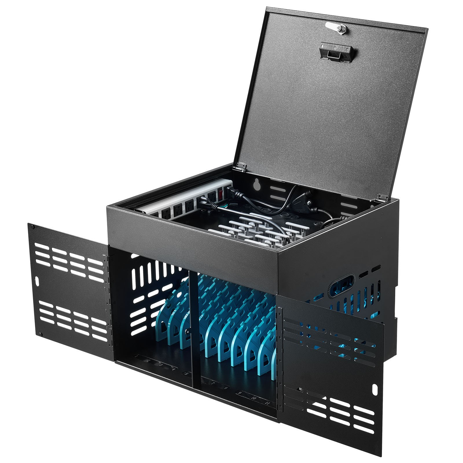 Uimoso 12-Device Charging Cabinet for Tablets&Laptops with LockableStorage,Black