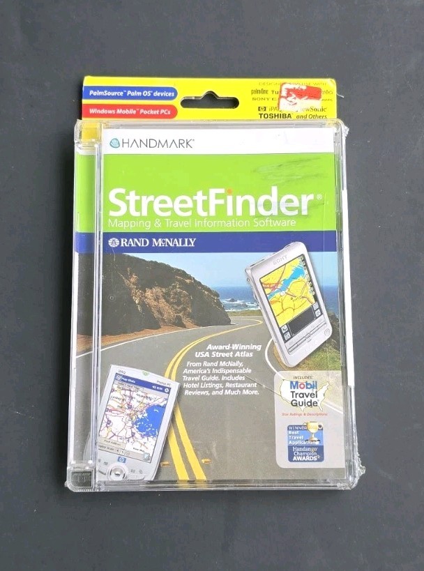 Handmark StreetFinder Rand McNally Palm OS Windows Mobile PDA Software Sealed