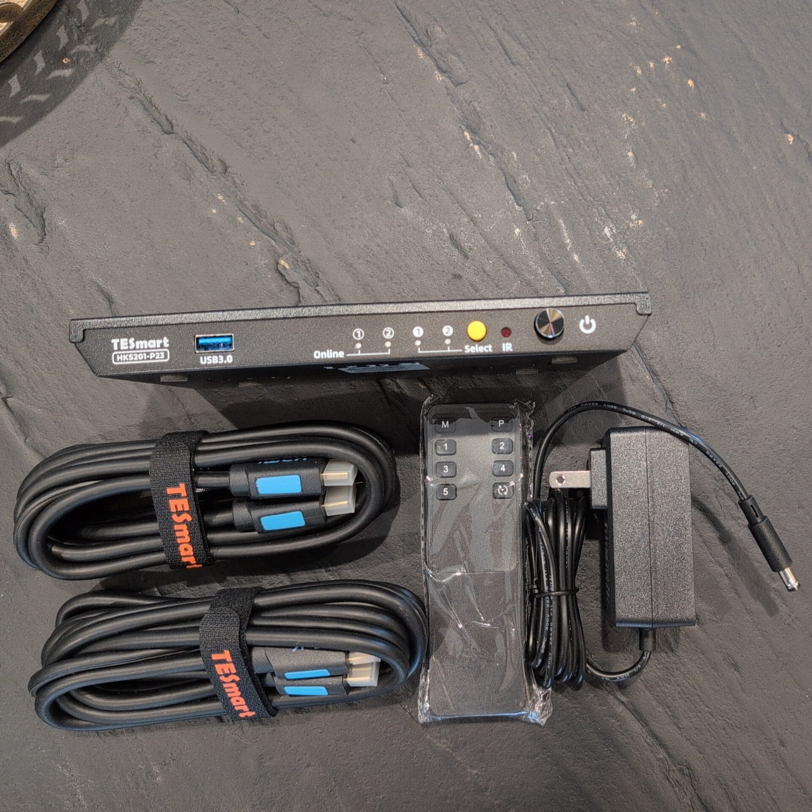 TESmart HKS201-P23 2-Port HDMI USB 3.0 Powered KVM Switch Box w/ Remote