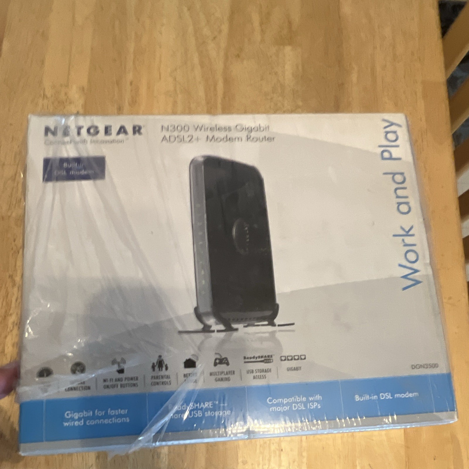 NETGEAR DGN3500 N300 ADSL2+ Modem Router Gigabit 4-Port USB Black