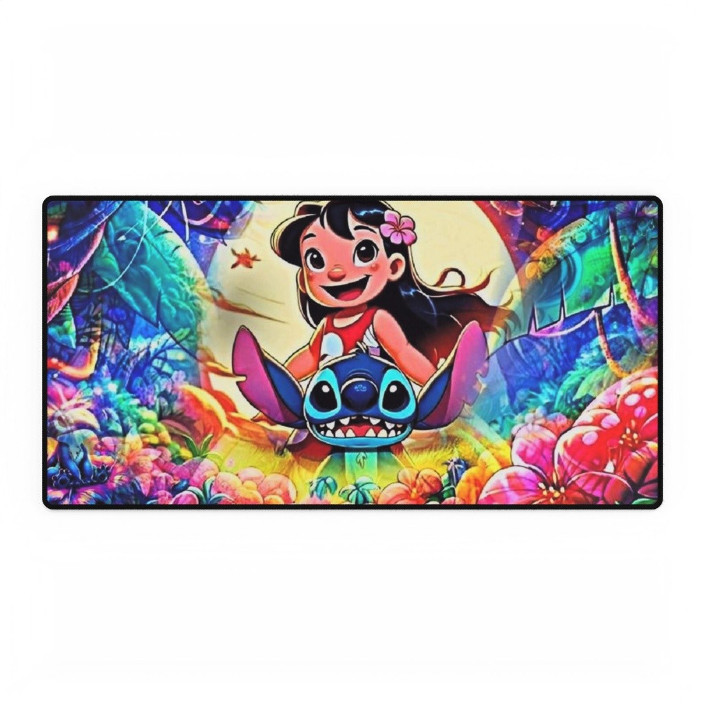 Disney Lilo And Stitch Tropical Forest Art Mouse Pad Desk Mats
