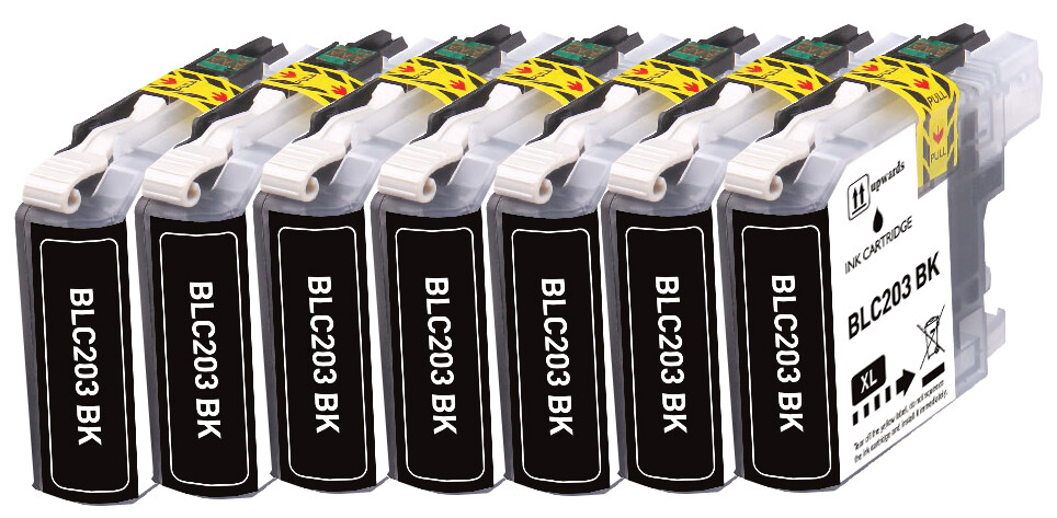 7 PK BLACK Premium Ink fits Brother LC203 MFC-J485DW MFC-J880DW MFC-J5620DW