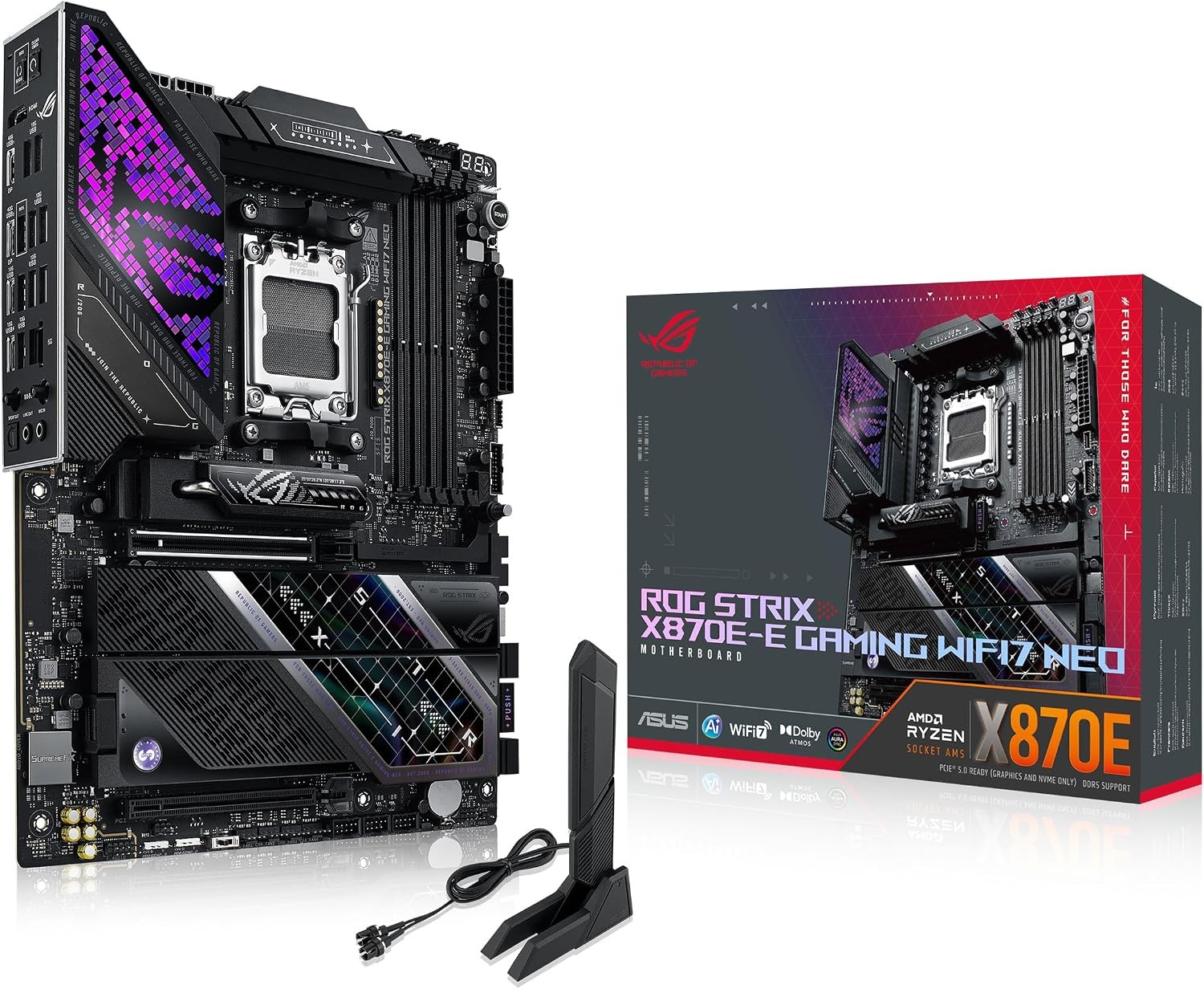 ASUS ROG STRIX X870E-E GAMING WIFI7 NEO, AMD ATX motherboard, 18+2+2 power stage