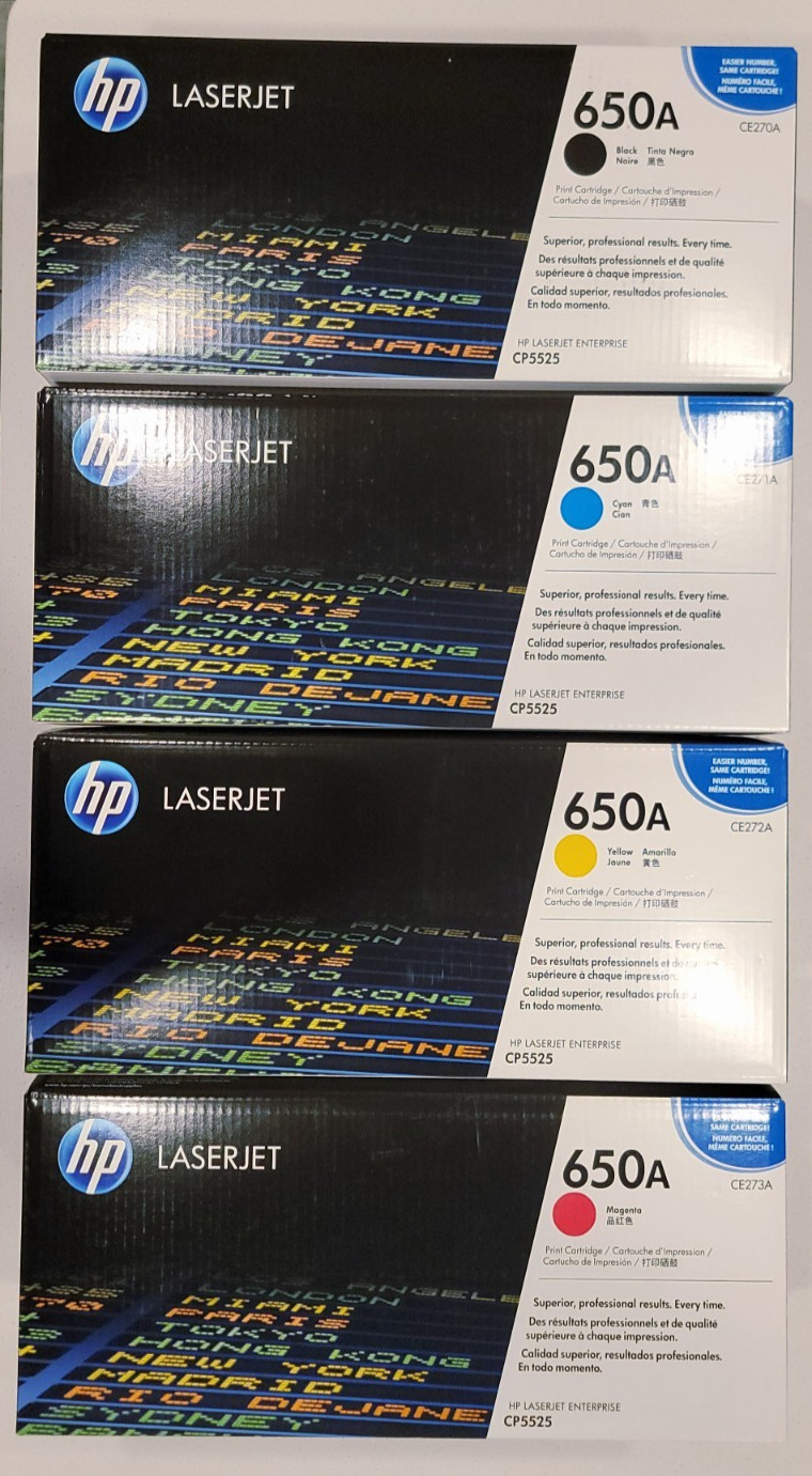 Genuine HP LaserJet 650A Full CMYK Toner Set CE270A CE271A CE272A CE273A